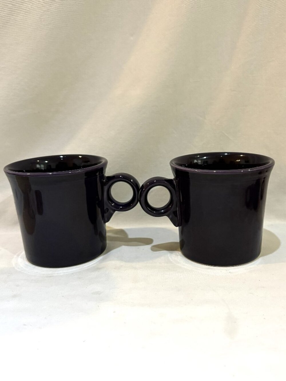 Pair of Homer Laughlin Fiesta Fiestaware Ring Handle Coffee Mug Purple USA